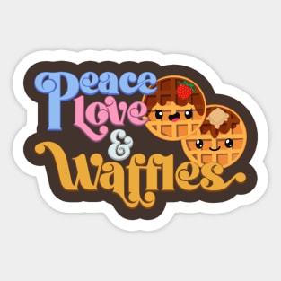 Peace Love and Waffles Sticker
